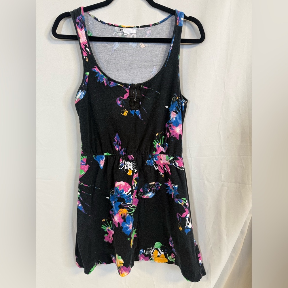 Volcom Black Floral Mini Dress